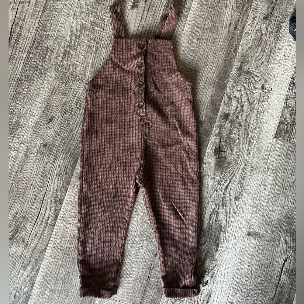 Zara brown knit overalls